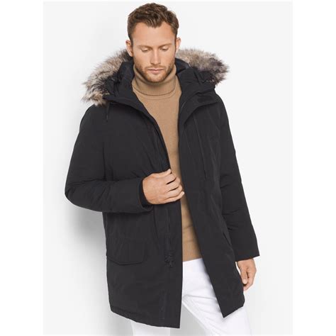 michael kors faux fur trim parka men